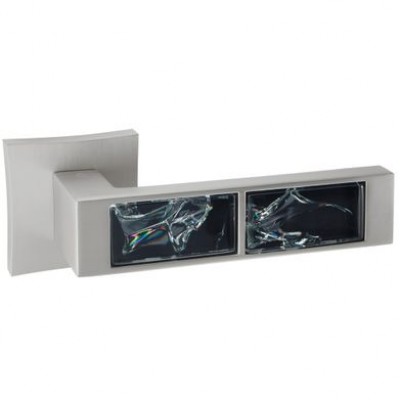 Ручки дверные ORO&ORO Black Glass 203-13E MSN Перламутровый никель