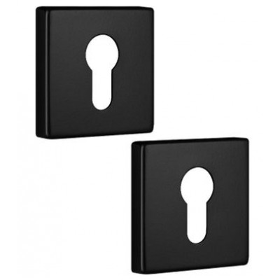 Накладки под цилиндр ROSTEX H56 PZ SQUARE 38-45мм BLACK MAT