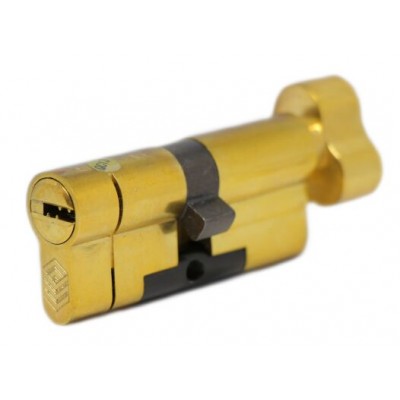 Дверной цилиндр HardLock K-series 60мм (30х30Т) Золотой (ключ-тумблер)