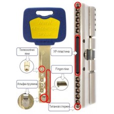 Дверний циліндр Mul-t-lock MT5 + 62mm (31x31T) Нікель-сатин (ключ-тумблер) GCW TO_NC