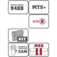 Дверной цилиндр Mul-t-lock MT5+ MOD_HALF_K 40.5mm (31x9.5) Никель-сатин (односторонний-ключ) TO_NST