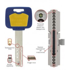 Дверний циліндр Mul-t-lock MT5 + MOD_HALF_K 40.5mm (31x9.5) Нікель-сатин (односторонній-ключ) TO_NST