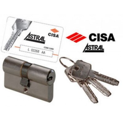 Дверний циліндр CISA Astral 65мм (30х35) хром (ключ-ключ) Ast.65.30.35.kk.Ch