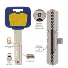 Дверний циліндр Mul-t-lock MT5 + 100mm (40x60) Нікель-сатин (ключ-ключ)