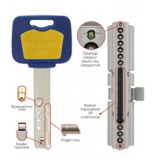 Дверной цилиндр Mul-t-lock MT5+ 100mm (60x40T) Никель-сатин (ключ-тумблер) TO_ABR