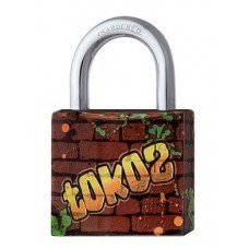 Замок навесной TOKOZ GRAFFITI 40 3KEY TK1 M R shackle 22мм 6,2мм